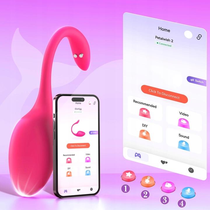 Wibrator dla kobiet sterowany aplikacją, stymulujący wibrujące jaja
