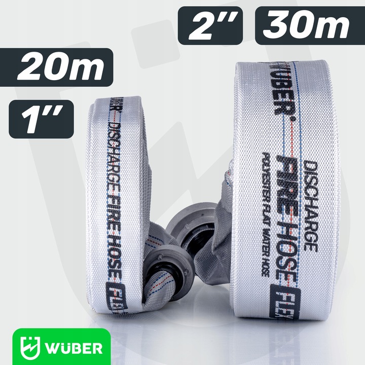 WĄŻ STRAŻACKI DO POMPY BIAŁY FAST-FIX MOCNY DŁUGI DO WODY SZAMBA 1" 20M