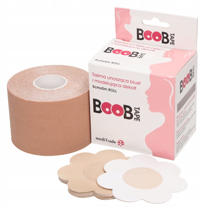 TAŚMA UNOSZĄCA BIUST MODELUJĄCA DEKOLT PUSHUP TAPING BOOB TAPE ULOTKA PL