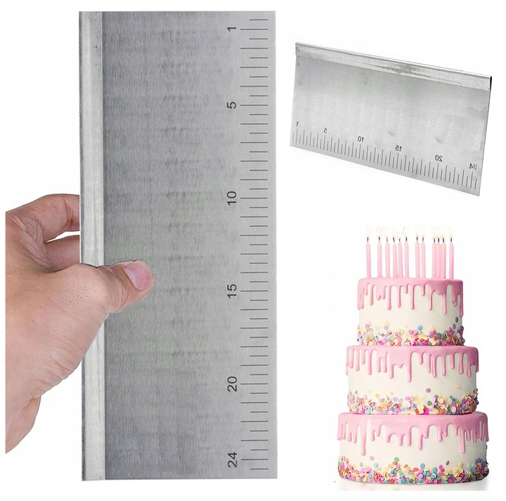 PACKA DO WYGŁADZANIA SKROBKA CUKIERNICZA PROSTA DEKORATOR TYNK TORT 25cm