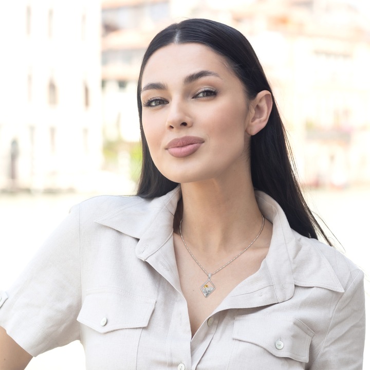 Srebrny Naszyjnik 925 z Górami Tatrami Polska Natura Góry Tatry Romb Słońce