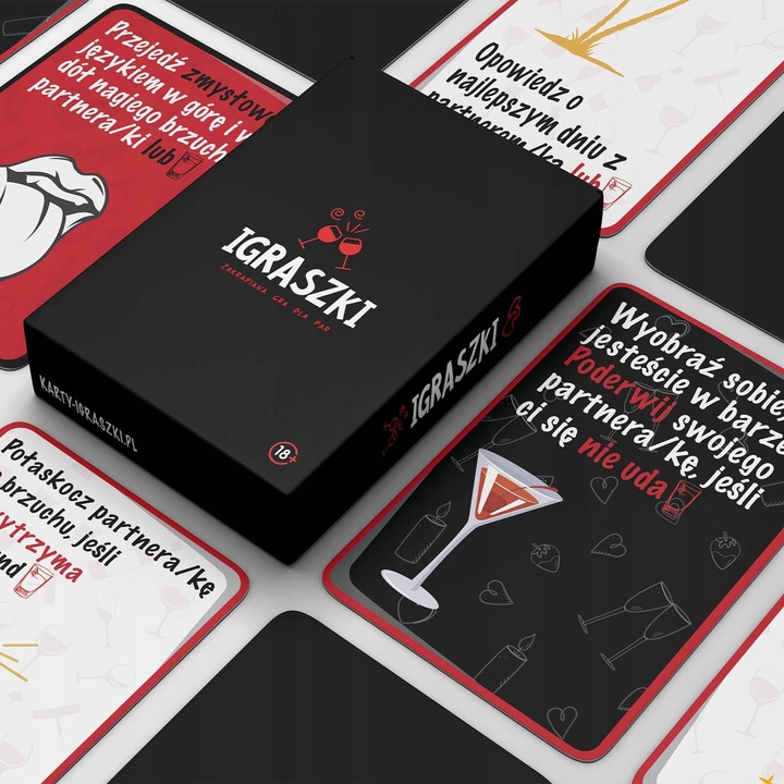Karty IGRASZKI – Zakrapiana Gra dla Par - Zmysłowe Wyzwania i Pytania
