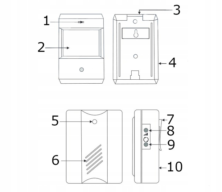 ALARM BEZPRZEWODOWY CZUJNIK RUCHU SYGNALIZATOR WEJŚCIA DO SKLEPU NA