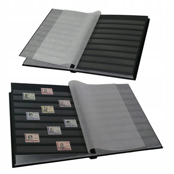 Leuchtturm klaser na znaczki 32 czarne strony,czarny Basic