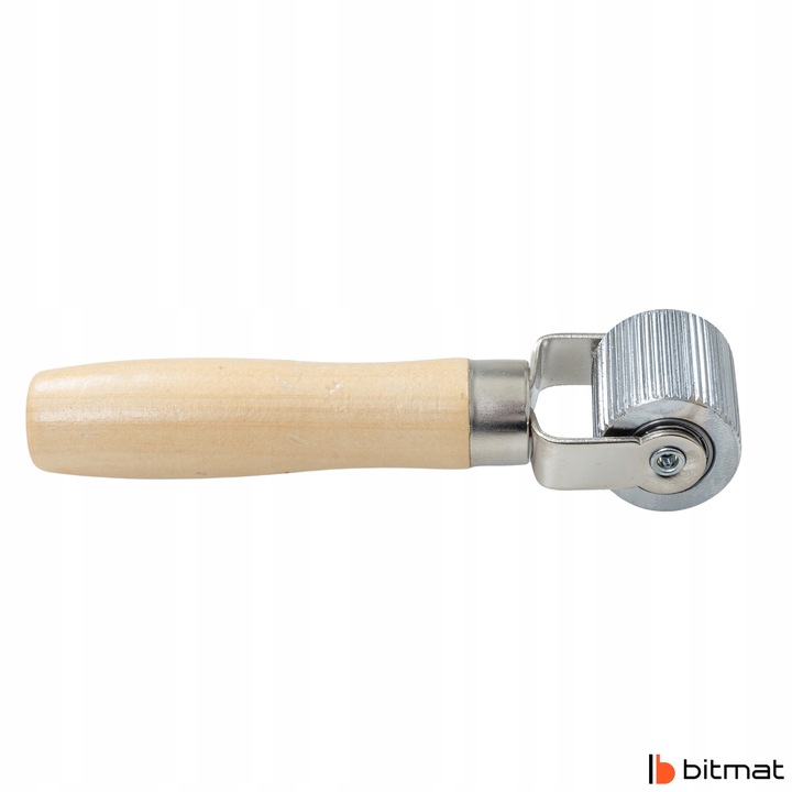 Rolka dociskowa fazowana do mat butylowych wałek z drewnianą rączką