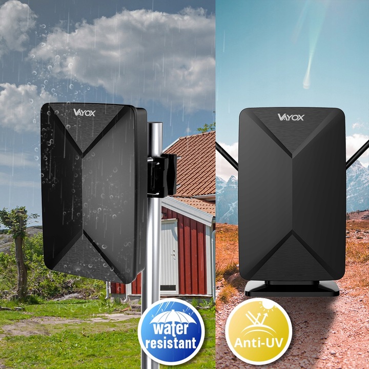 ANTENA AKTYWNA POKOJOWA WEWNĘTRZNA ZEWNĘTRZNA DVB-T2 TV NAZIEMNEJ 4K VAYOX