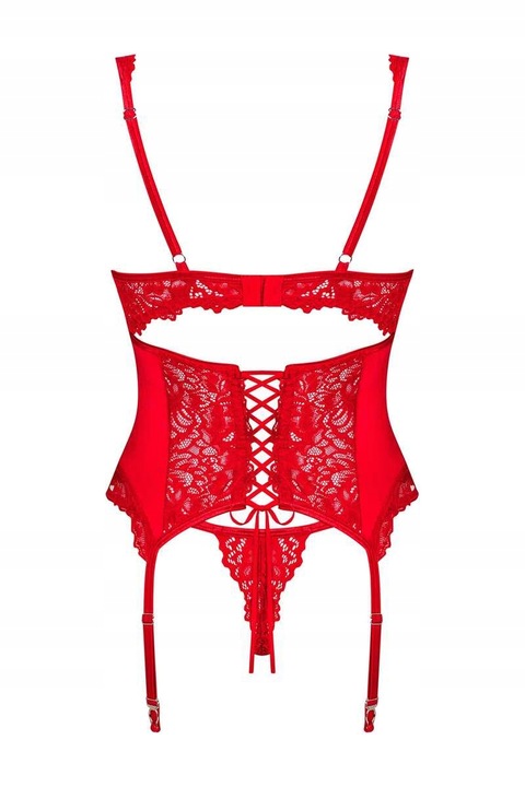 Obsessive Gorset i stringi Amor Cherris czerwony L/XL