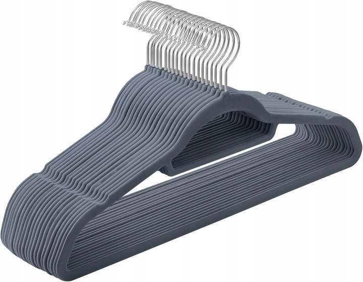 WIESZAKI NA UBRANIA WELUROWE ANTYPOŚLIZGOWE SZARE ARVENTA STYLE - 20