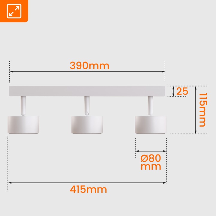 Oprawa Halogenowa 3X GX53 Lampa Sufitowa Natynkowa Ruchoma Kinkiet