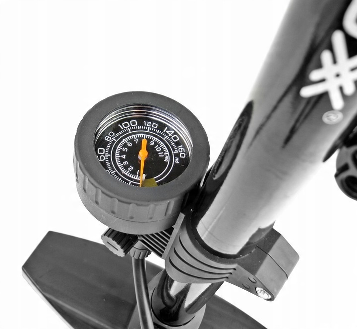 STACJONARNA POMPKA ROWEROWA METALOWA Z MANOMETREM RĘCZNA DO ROWERU PIŁEK