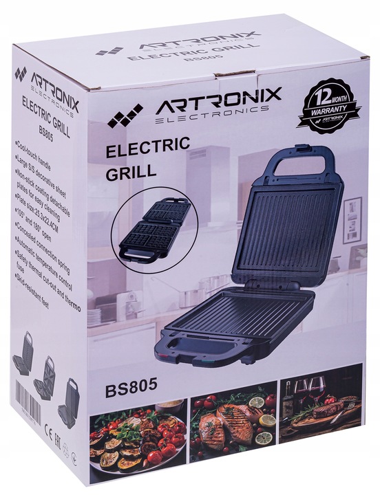 OPIEKACZ GOFROWNICA TOSTER DO KANAPEK GRILL WYMIENNE WKŁADY 3w1 MOC