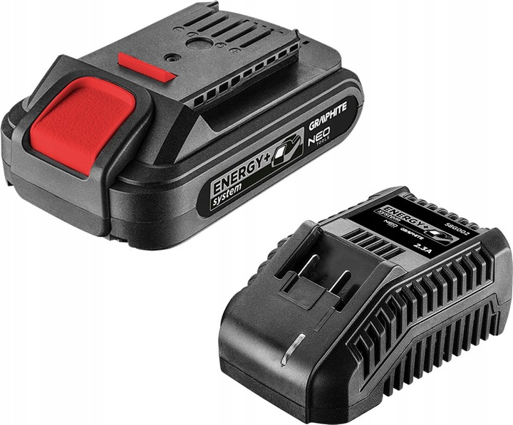 Zestaw Energy + Akumulator Bateria 2Ah + Ładowarka GRAPHITE NEO TOOLS