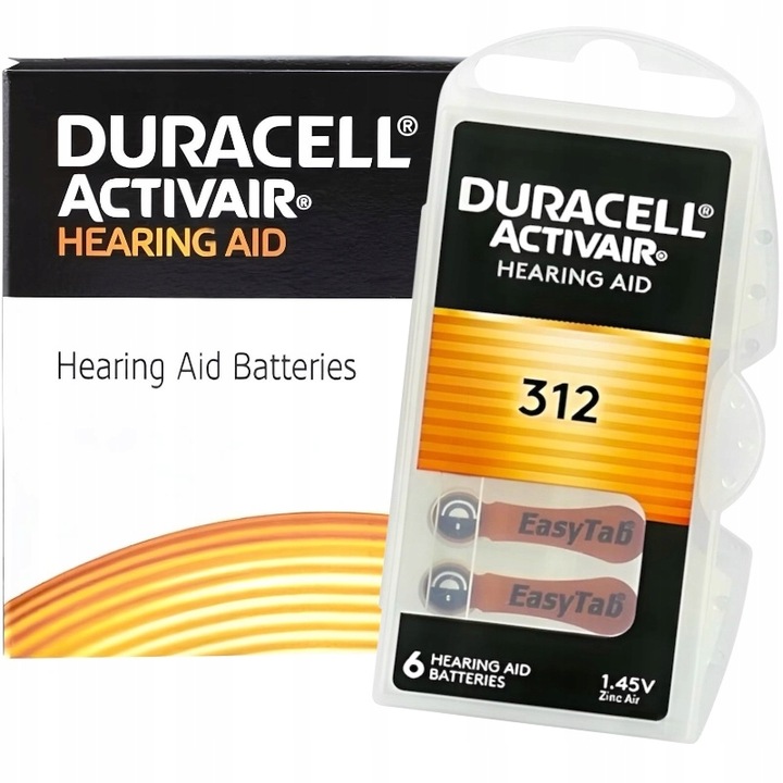 Baterie Słuchowe DURACELL 312 ActivAir PR41 do aparatów słuchowych 60szt.