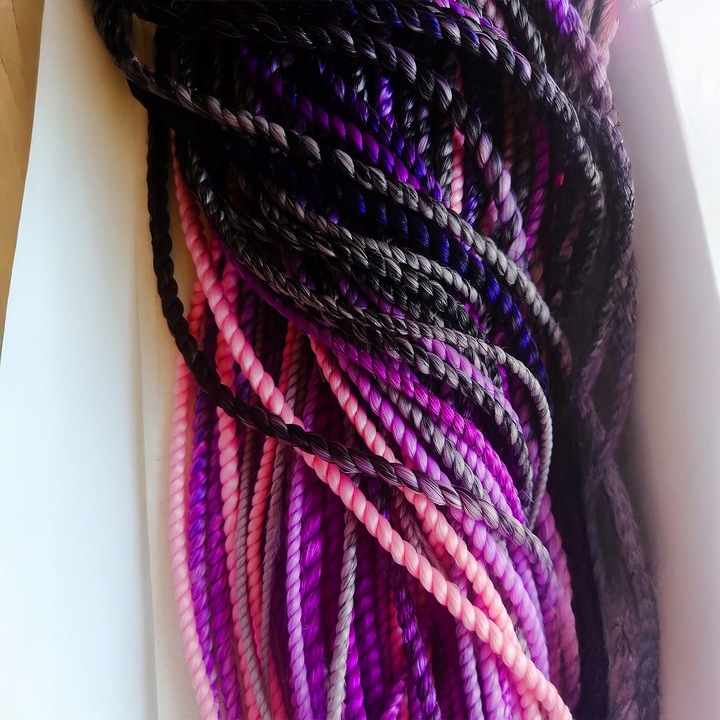 3X WŁOSY SYNTETYCZNE DO WARKOCZYKÓW KOLOROWE WARKOCZYKI TĘCZA DOCZEPY 130CM