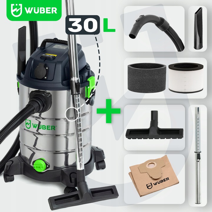 ODKURZACZ PRZEMYSŁOWY WARSZTATOWY MOKRO SUCHO HEPA POPIÓŁ GIPS MOCNY