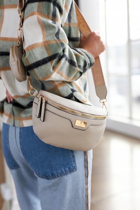 Damska saszetka pojemna nerka odpinany pasek torebka crossbody miejska