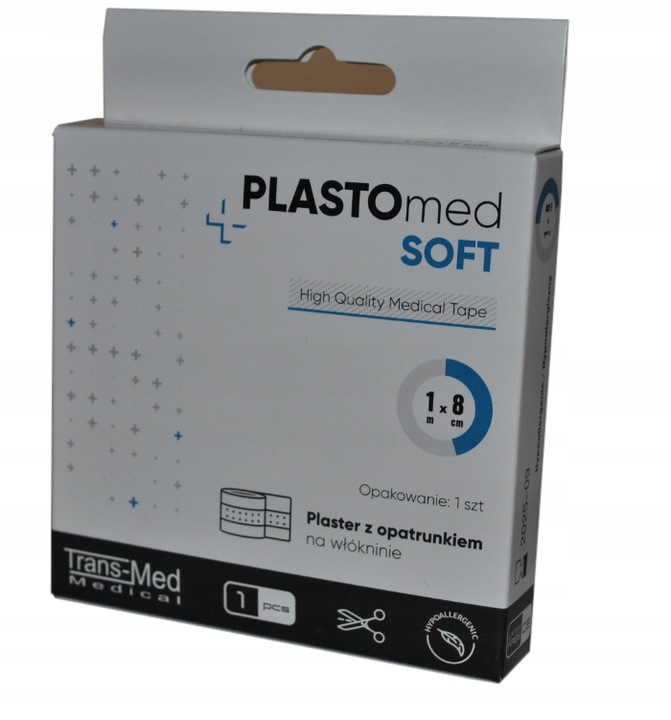 PLASTER WŁOKNINOWY PLASTOmed SOFT 8cm x 1m 100SZT