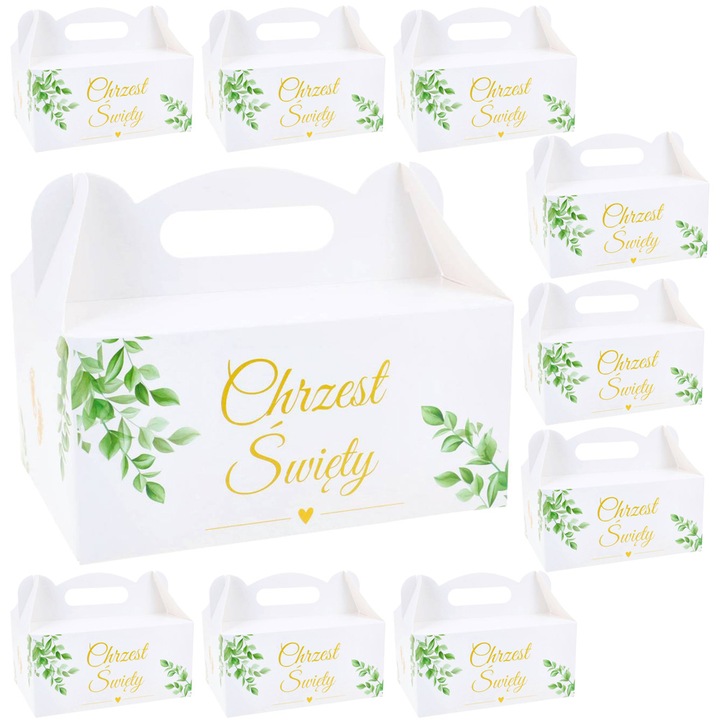 Pudełko Na Ciasto 10szt Chrzest Pudełka Dekoracyjne Podziękowania Dla