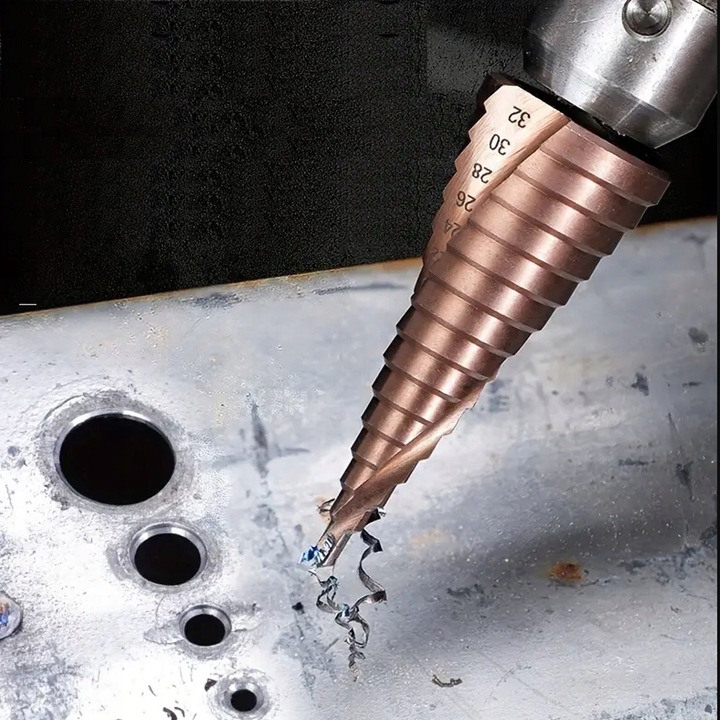 WIERTŁA KOBALTOWE STOPNIOWE STOŻKOWE DO METALU STALI ZESTAW HSS CO/M35