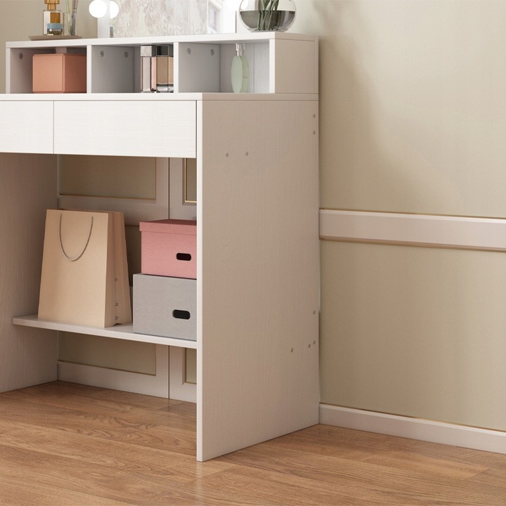 TOALETKA DO MAKIJAŻU WIZAŻU KOSMETYCZNA Z LUSTREM LED NOWOCZESNA LOFT