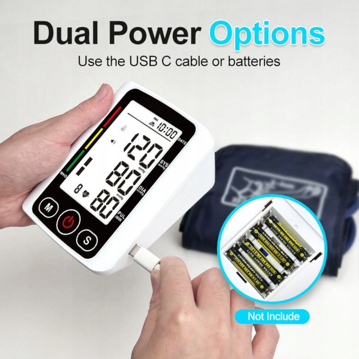 CIŚNIENIOMIERZ NARAMIENNY ELEKTRONICZNY DUŻY WYŚWIETLACZ LED 22-32CM