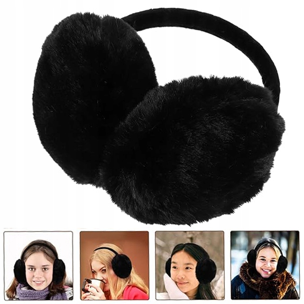 NAUSZNIKI ZIMOWE JESIENNE NA USZY CIEPŁE FUTERKO PLUSZOWE REGULOWANE