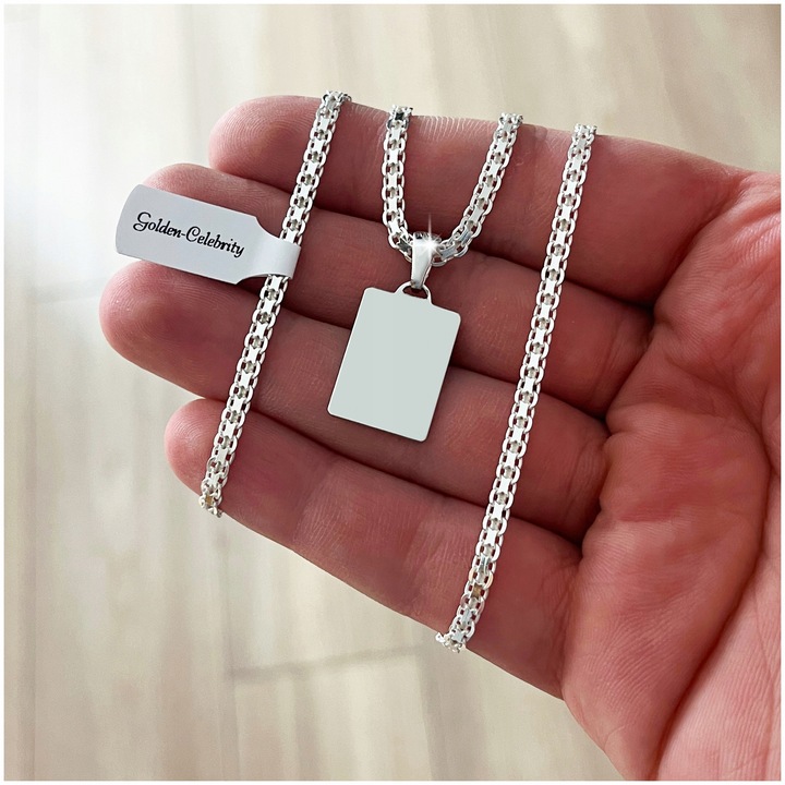 ŁAŃCUSZEK SREBRNY MĘSKI SREBRNY NASZYJNIK NIESMIERTELNIK SREBRNY Z GRAWEREM