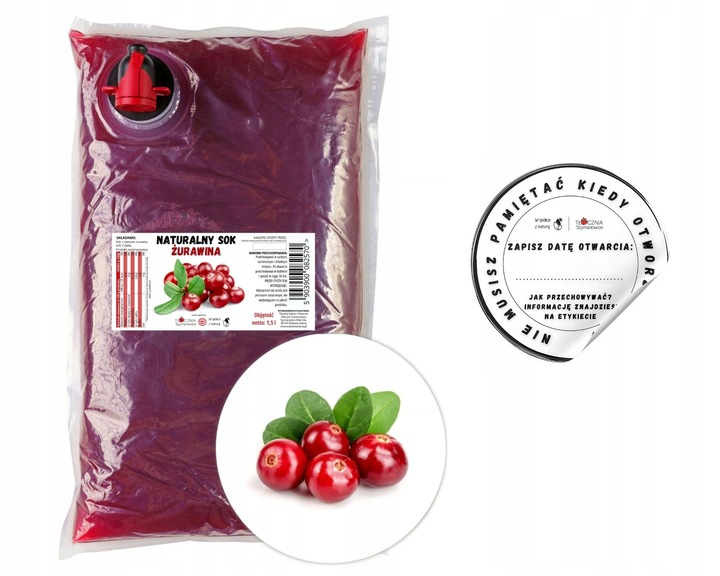 Sok z żurawiny 100% żurawinowy tłoczony 1,5L