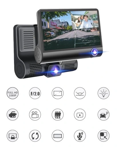 REJESTRATOR JAZDY 3 KAMERY+KAMERA TYŁ FULLHD +64GB