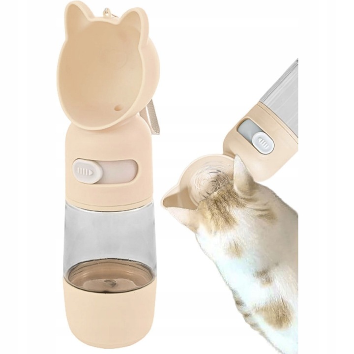 BIDON dla Psa na wodę i karmę z miską 3w1 turystyczna BUTELKA na lato