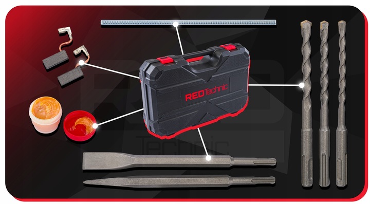 MŁOTOWIERTARKA MŁOT UDAROWY WIERTARKA UDAROWA SDS+ 2600W 4J WALIZKA