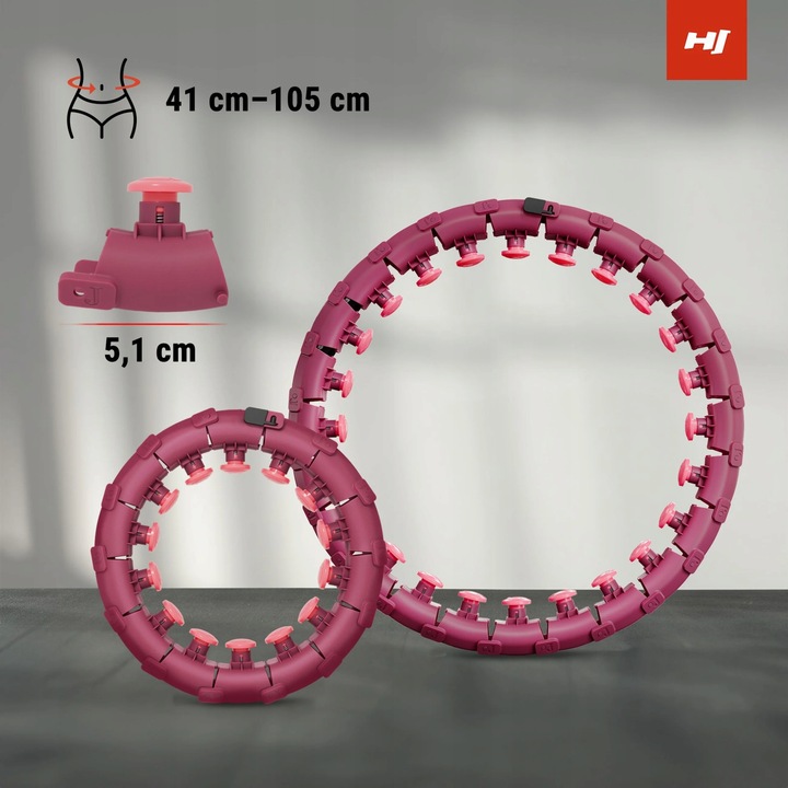 Hula hop odchudzające z wypustkami i obciążeniem regulowane smart