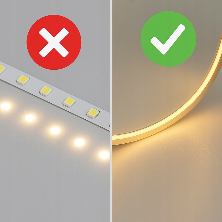 Lustro owalne LED COB łazienkowe, uniwersalne 100x50 cm bez ramy IP 67