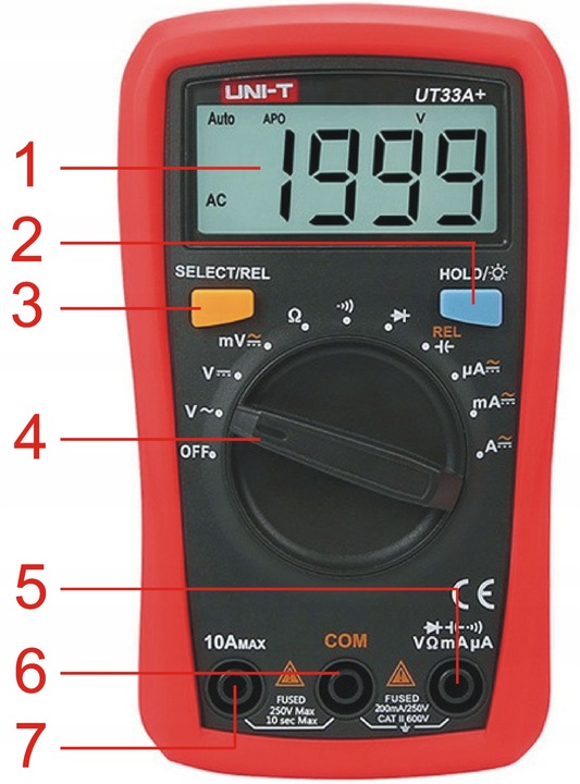 AUTOMATYCZNY Miernik PRĄDU NAPIĘCIA UT33A+