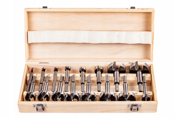 SĘKOWNIKI FREZY WIERTŁA DO DREWNA 6-54 mm 16 el