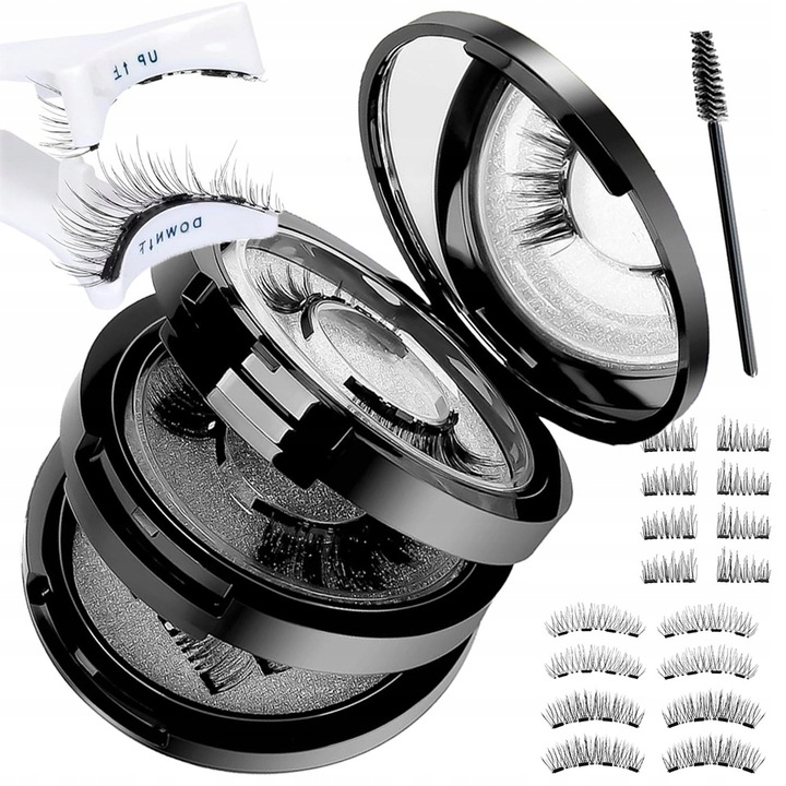 RZĘSY MAGNETYCZNE 8 PARY WIELOKROTNEGO UŻYTKU Z APLIKATOREM 3D