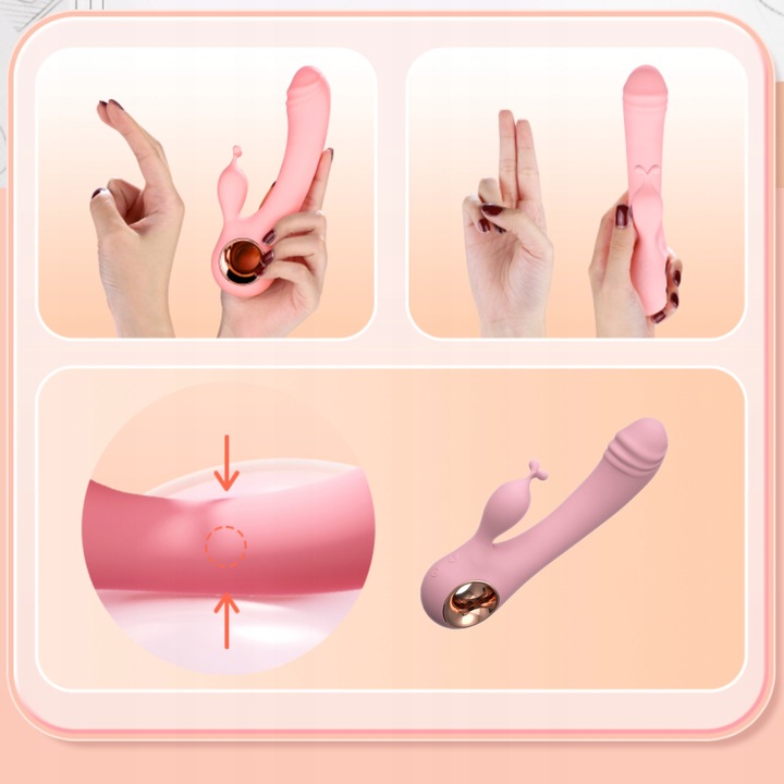 WIBRATOR KRÓLICZEK 2W1 PUNKTU G DAMSKI MOCNY DWA SILNIKI INTENSYWNY MASAŻER