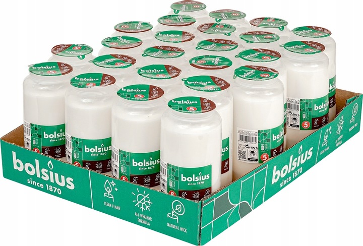 Wkłady do zniczy olejowe Bolsius RC5 całoroczne 100h - zgrzewka 24 sztuki