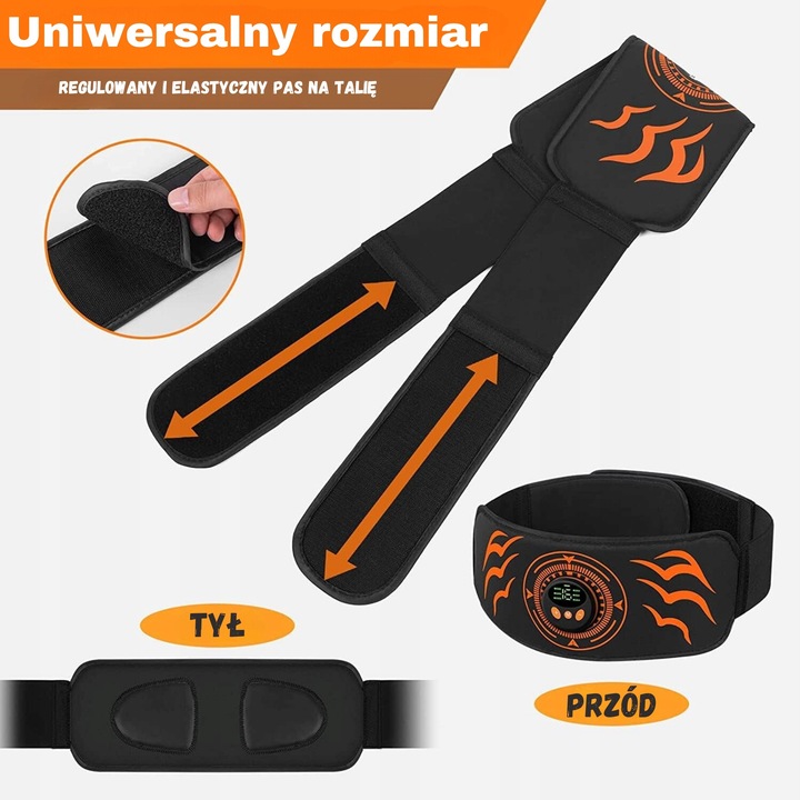 ElektroStymulator Mięśni Brzucha Pas Odchudzający ABS 6 Trybów UNIWERSALNY