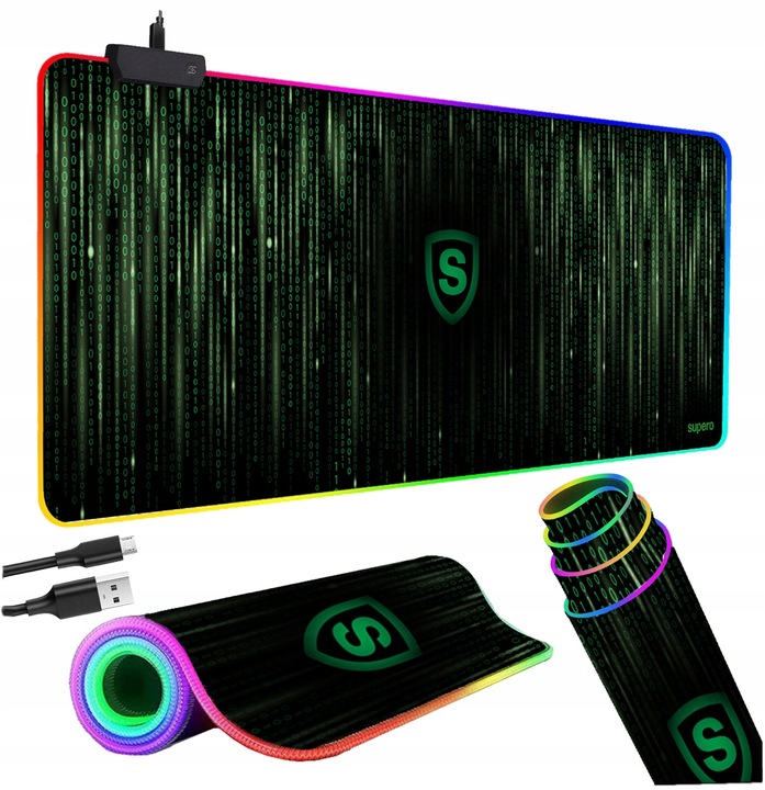 Podkładka pod myszkę gamingowa mysz xxl duża klawiaturę RBG świecąca 80x30