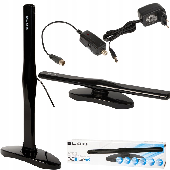 ANTENA TV POKOJOWA WEWNĘTRZNA ZEWNĘTRZNA 4K LTE DVB-T2 AKTYWNA MUX-8 MOCNA