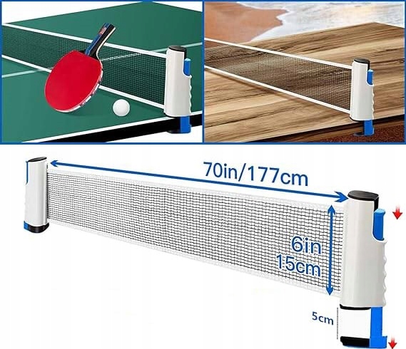 ZESTAW RAKIETEK DO TENISA STOŁOWEGO Z SIATKĄ + 3 PIŁKI DO PING PONGA