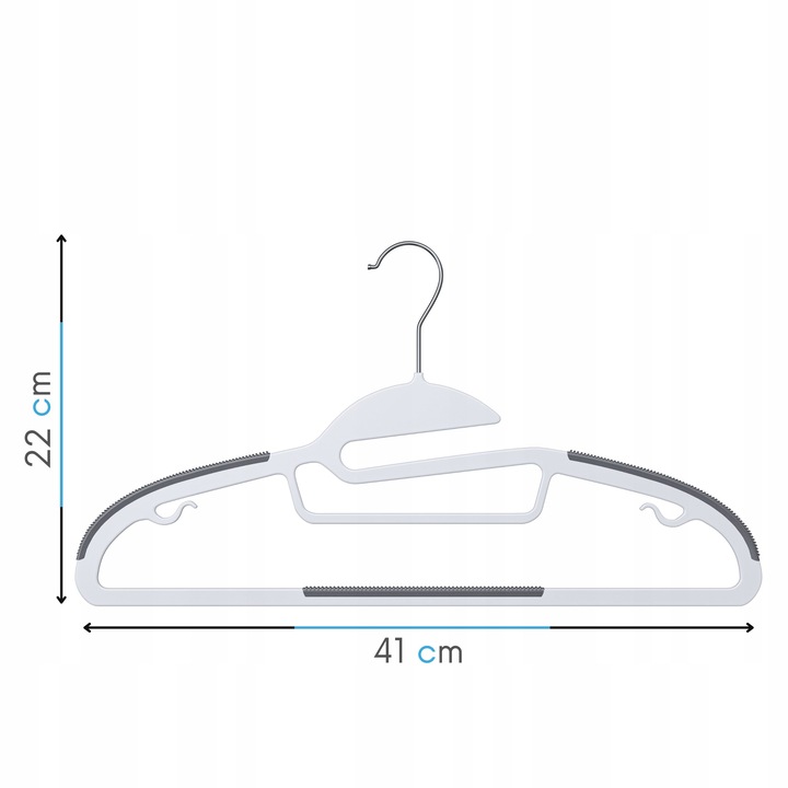 WIESZAKI NA UBRANIA PLASTIKOWE ANTYPOŚLIZGOWE WIESZAKI DO SZAF X20