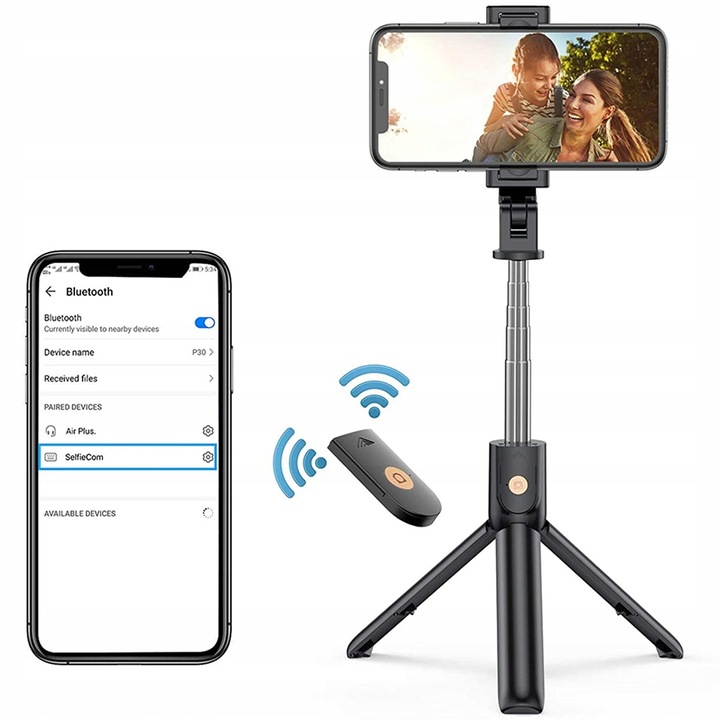 KIJEK DO SELFIE STICK STATYW DO TELEFONU Z PILOTEM BLUETOOTH TRIPOD STATYW