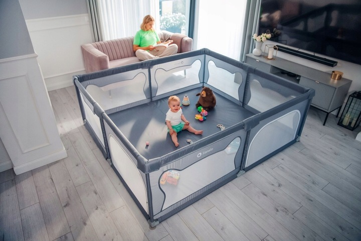 Kojec dla dziecka łóżeczko DUŻY PLAC ZABAW 207x187 cm Lionelo Willow