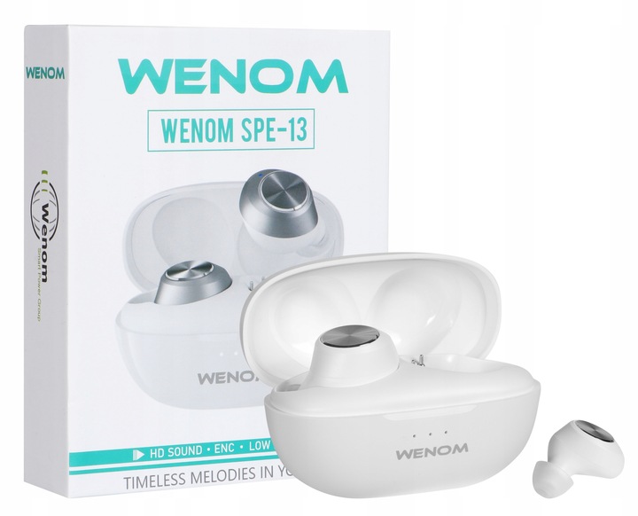 SŁUCHAWKI BEZPRZEWODOWE DOKANAŁOWE SPE-13 BLUETOOTH WODOODPORNE 2 mikrofony