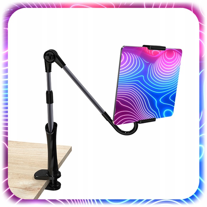 STOJAK NA TELEFON TABLET BIURKOWY Uchwyt Statyw do 13" PRZYKRĘCANY do Stołu