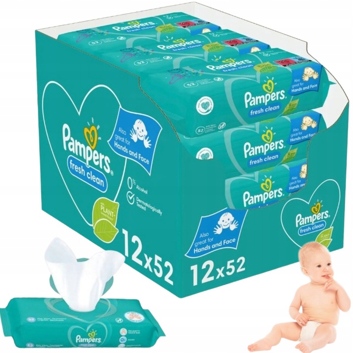 Pampers Chusteczki FRESH CLEAN 12x52 szt.