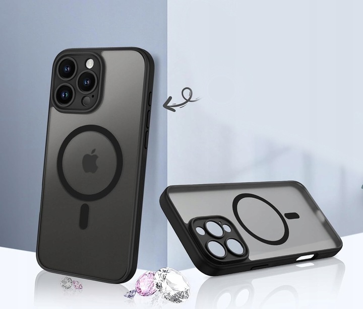 ETUI WZMACNIANE DO IPHONE 16 PRO MAX PANCERNE CASE DO MAGSAFE MAT 2x Szkło