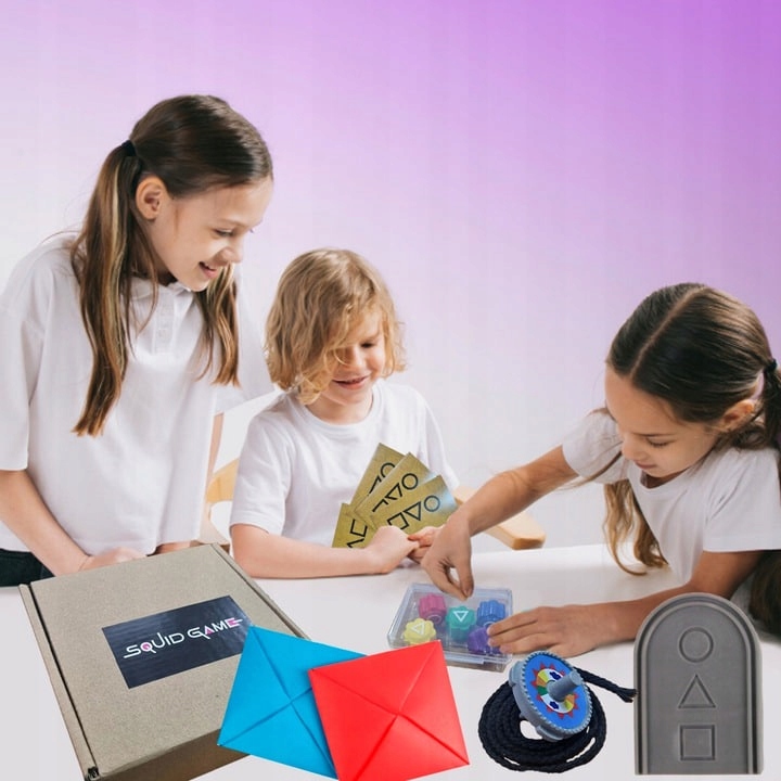 ZESTAW 5 GIER ZE SQUID GAME BILET PEŁEN ZESTAW GRA Z SERII GAME OF SQUID